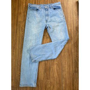 Vintage‎ Levi Strauss 505 Jeans Destroyed Regular Mens 38x32 Light Medium Wash